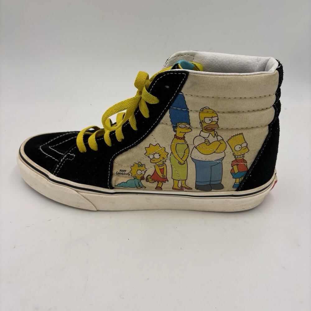 Vans x The Simpsons Sk8-Hi Men’s Size 9 Black Yellow Family High Top Sneakers